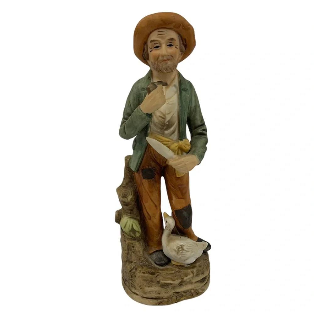 HOMCO Porcelain FIGURINE Old Man with Goose #1417